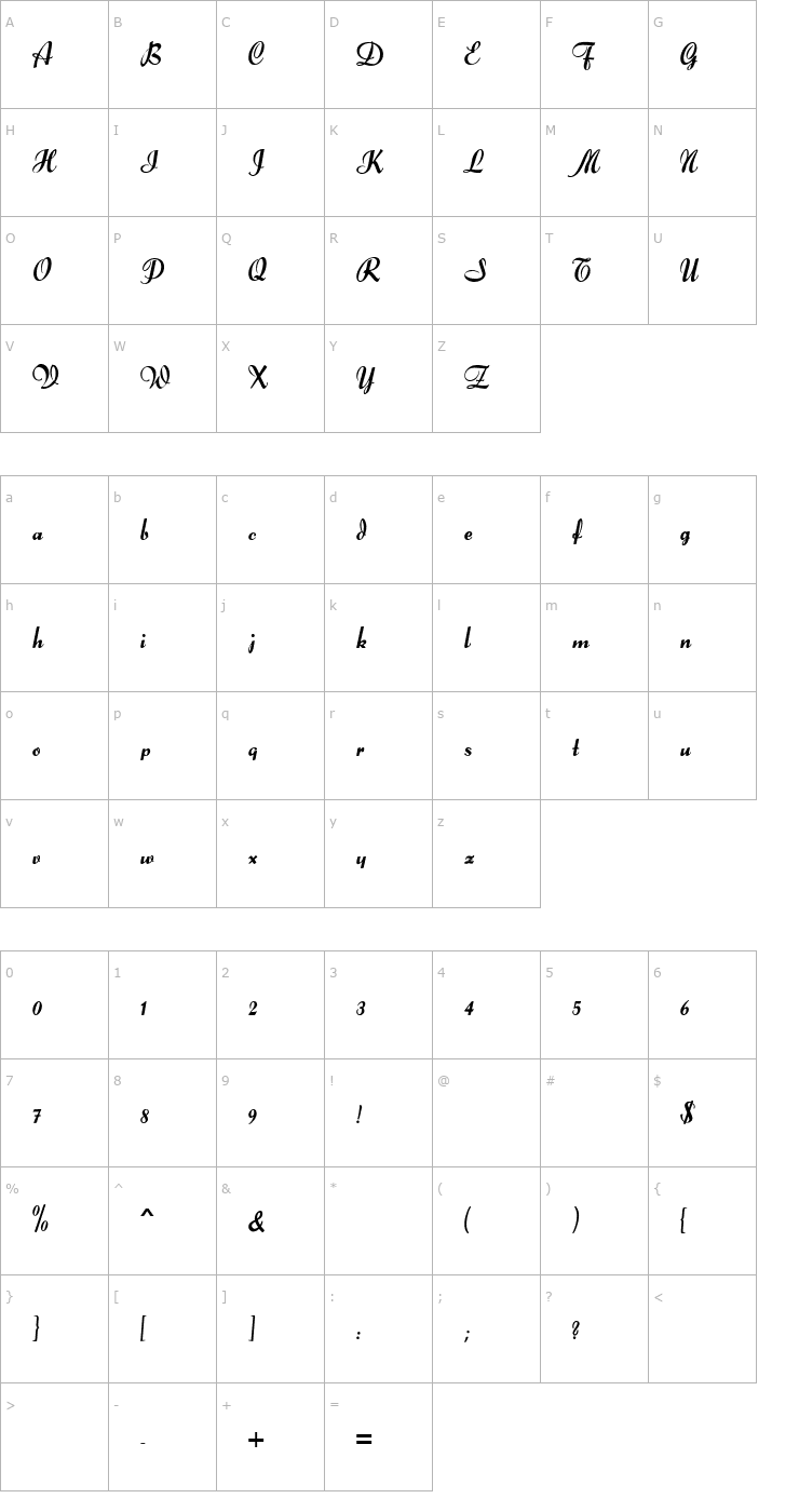 Character Map Forelle Font