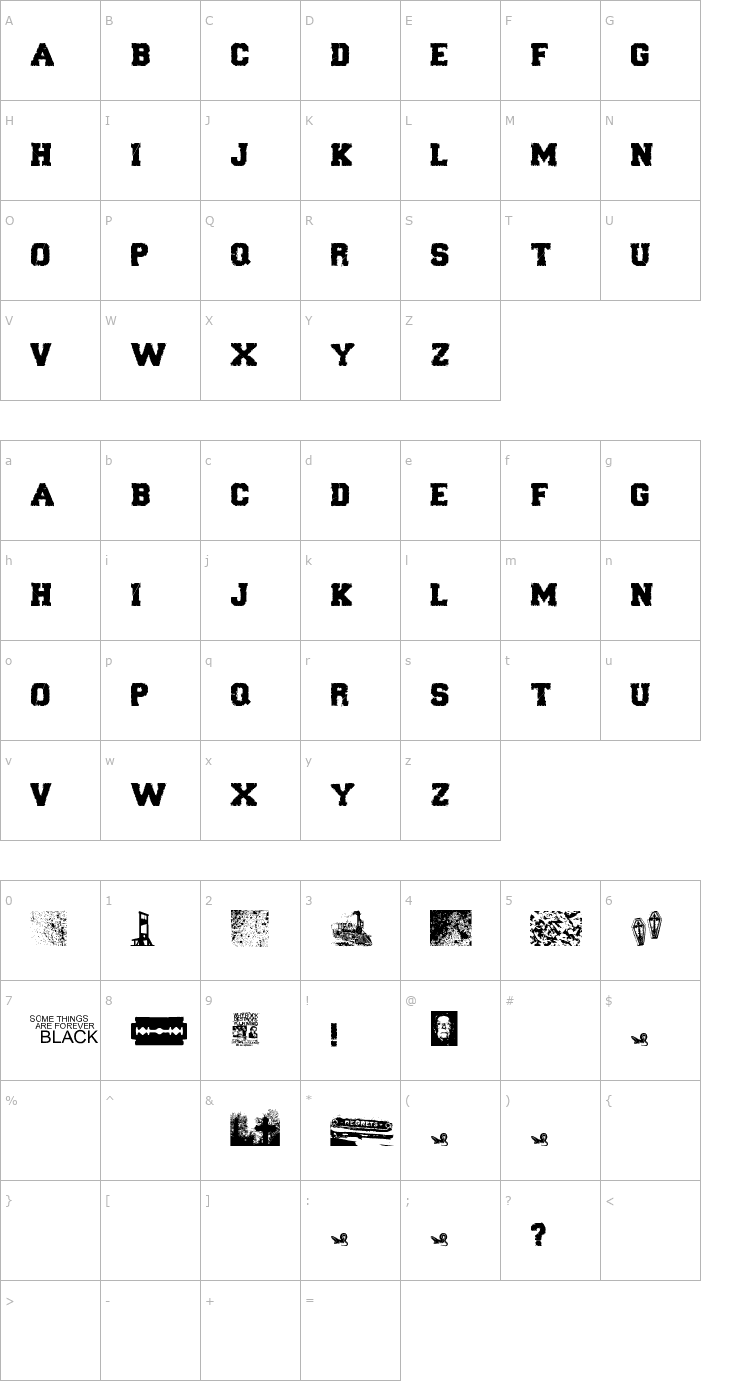 Character Map Forever Black Font