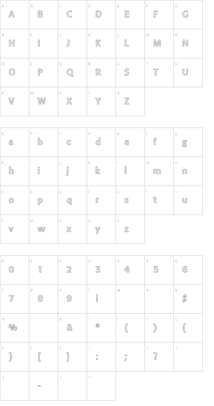 Character Map Formata-Outline Font