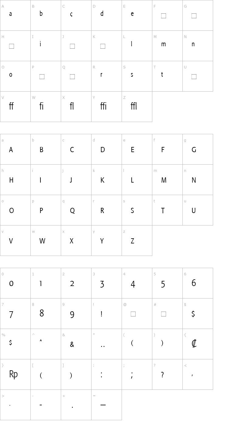 Character Map FormataExpert-CondensedLight Font
