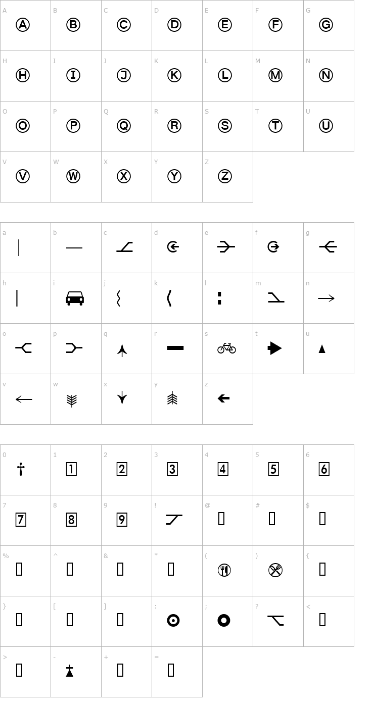 Character Map FormatPiTwoSSi Font