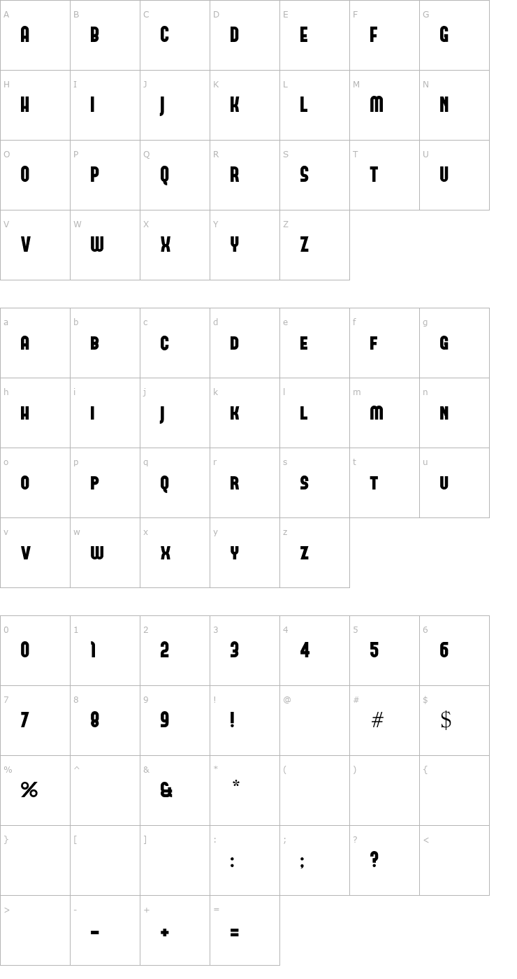 Character Map Forque Font