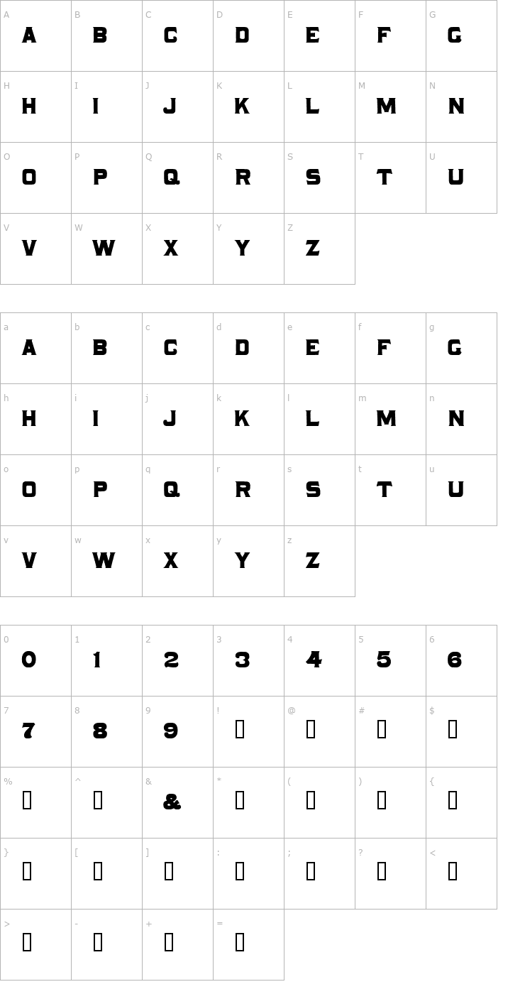 Character Map Forsythe HPLHS Font