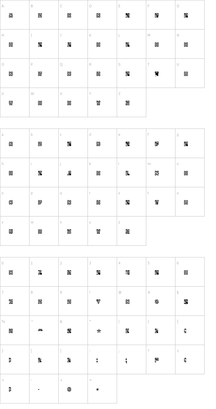 Character Map FourJulyG Font