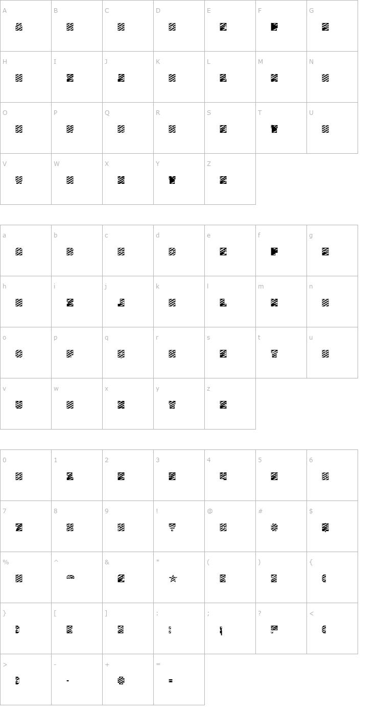 Character Map FourJulyH Font