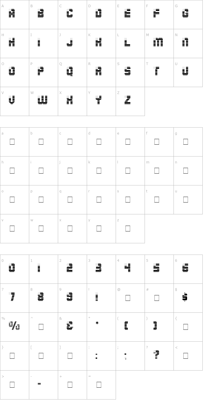 Character Map Fourth Display Caps SSi Font