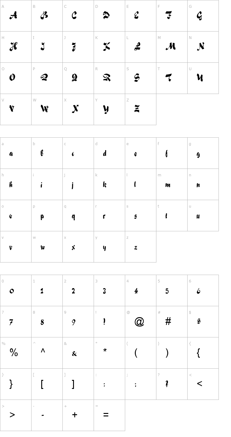 Character Map Fox Font