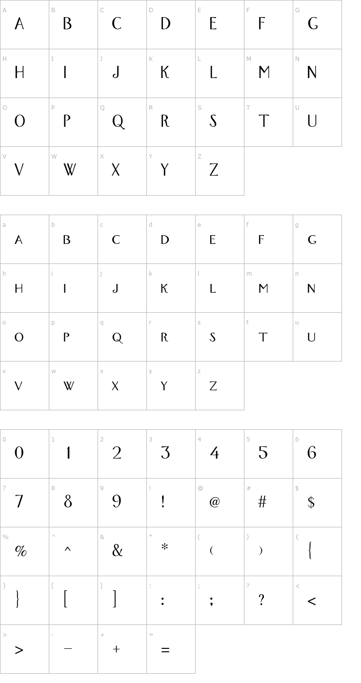 Character Map Fox Trot Font