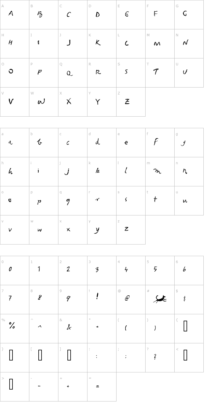 Character Map Foxgrunge Font