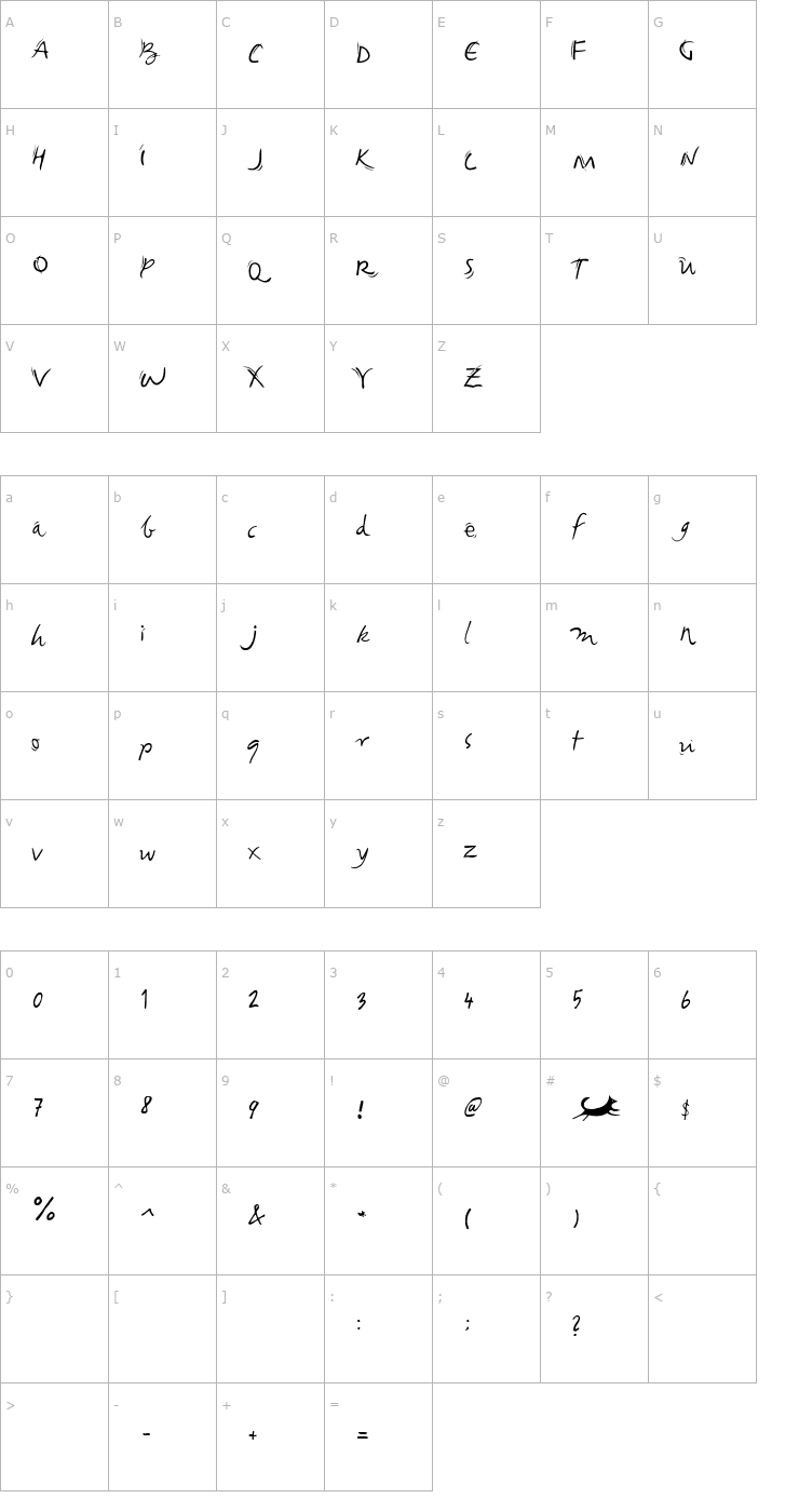 Character Map Foxhop Font