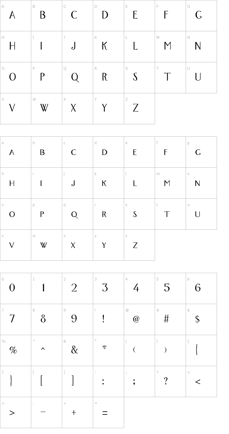 Character Map FoxTrot Font
