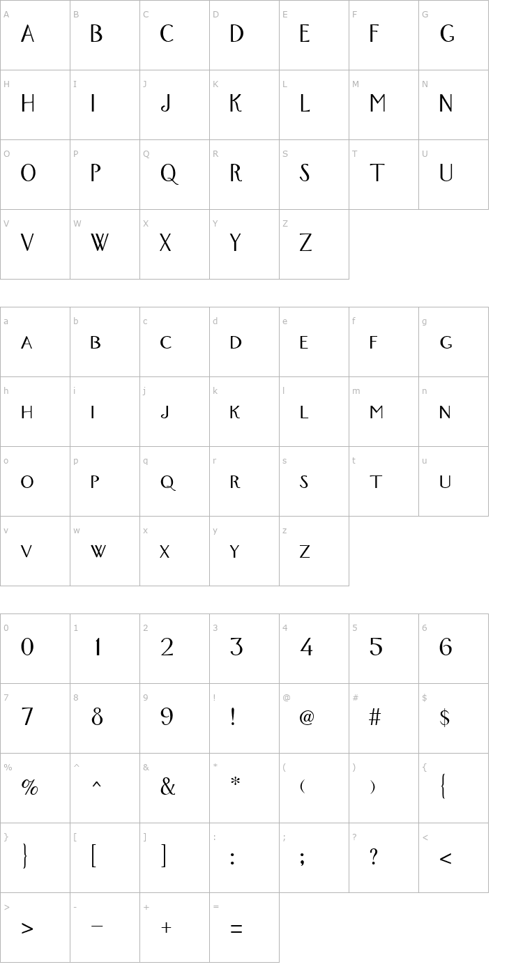 Character Map FoxTrot Regular Font