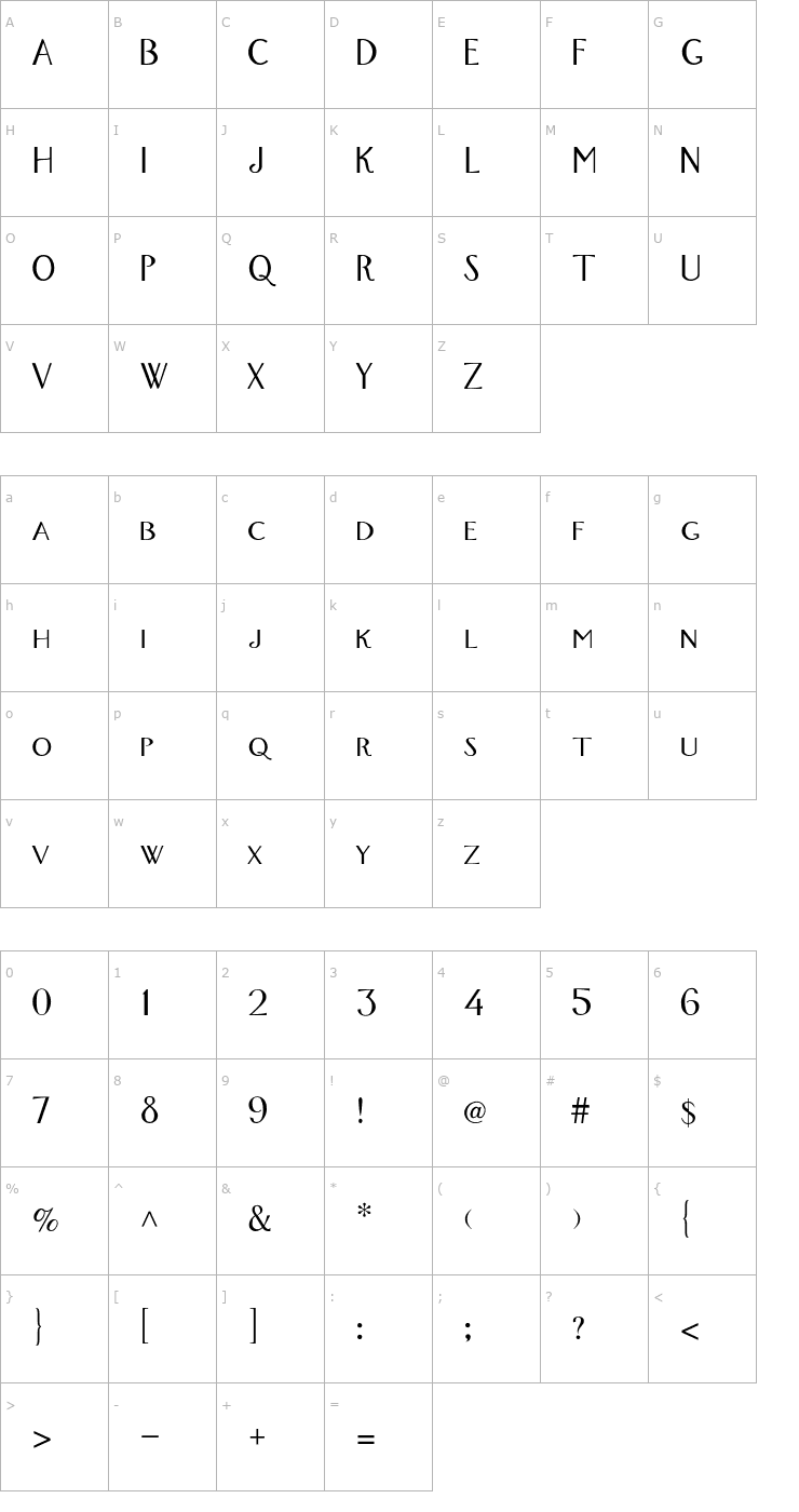 Character Map FoxTrotMedium Font