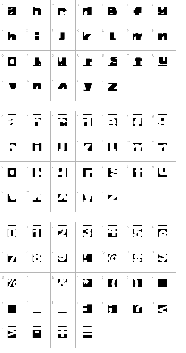 Character Map FragmentAZ Font