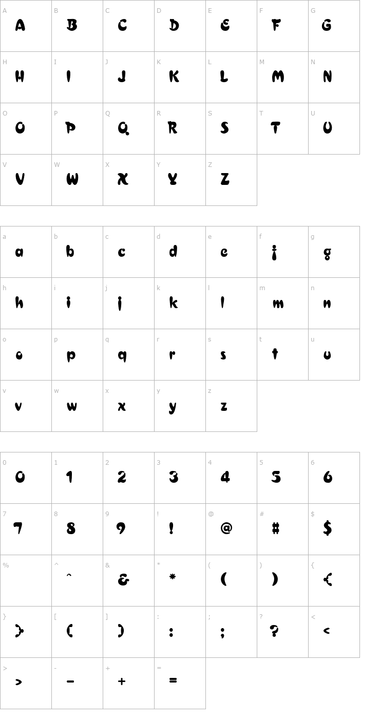 Character Map Francais Font