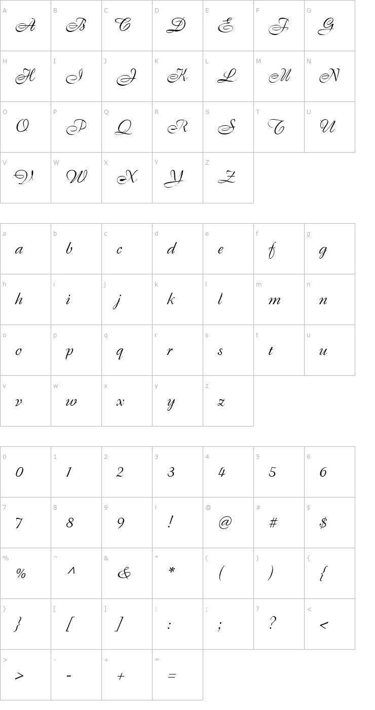 Character Map FrancineHmk Font