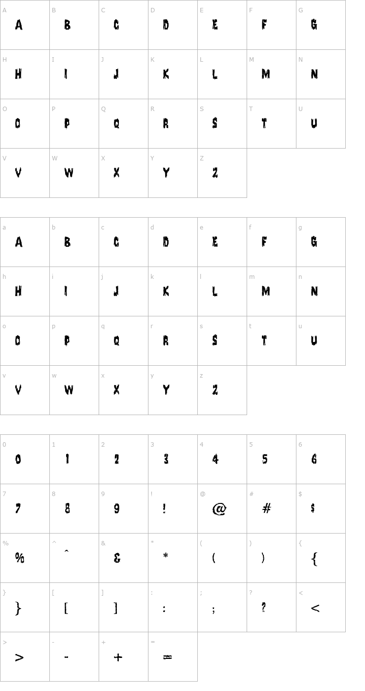 Character Map Francis Font