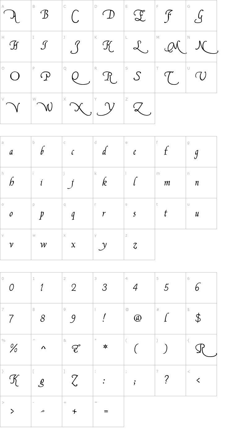 Character Map FranciscoLucas Briosa Font