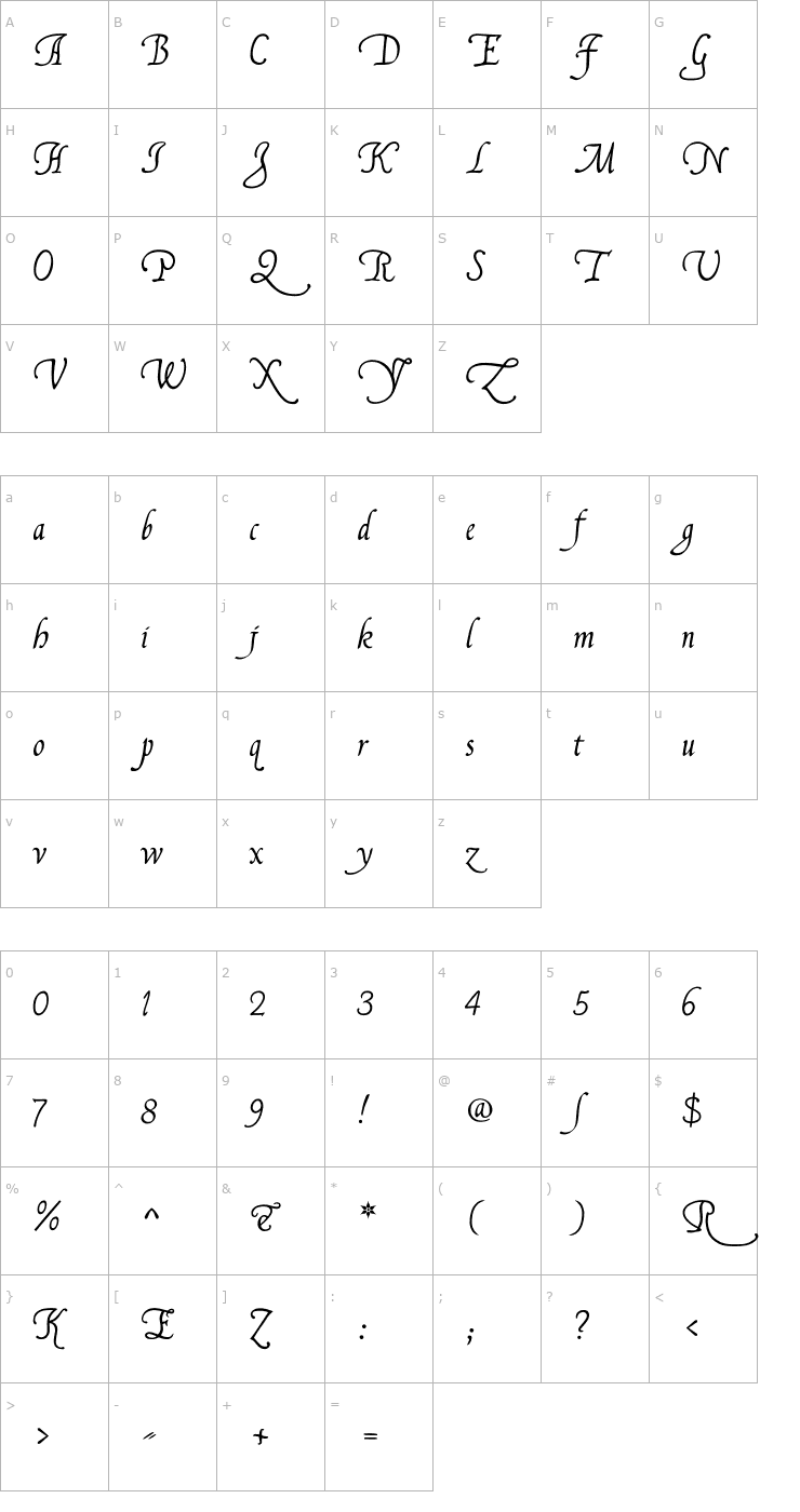 Character Map FranciscoLucas Llana Font