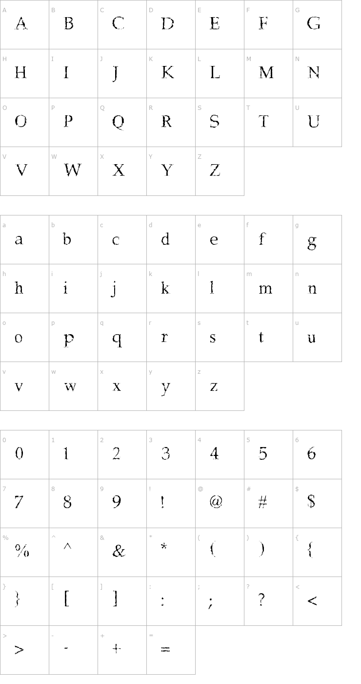 Character Map Frank Black Font