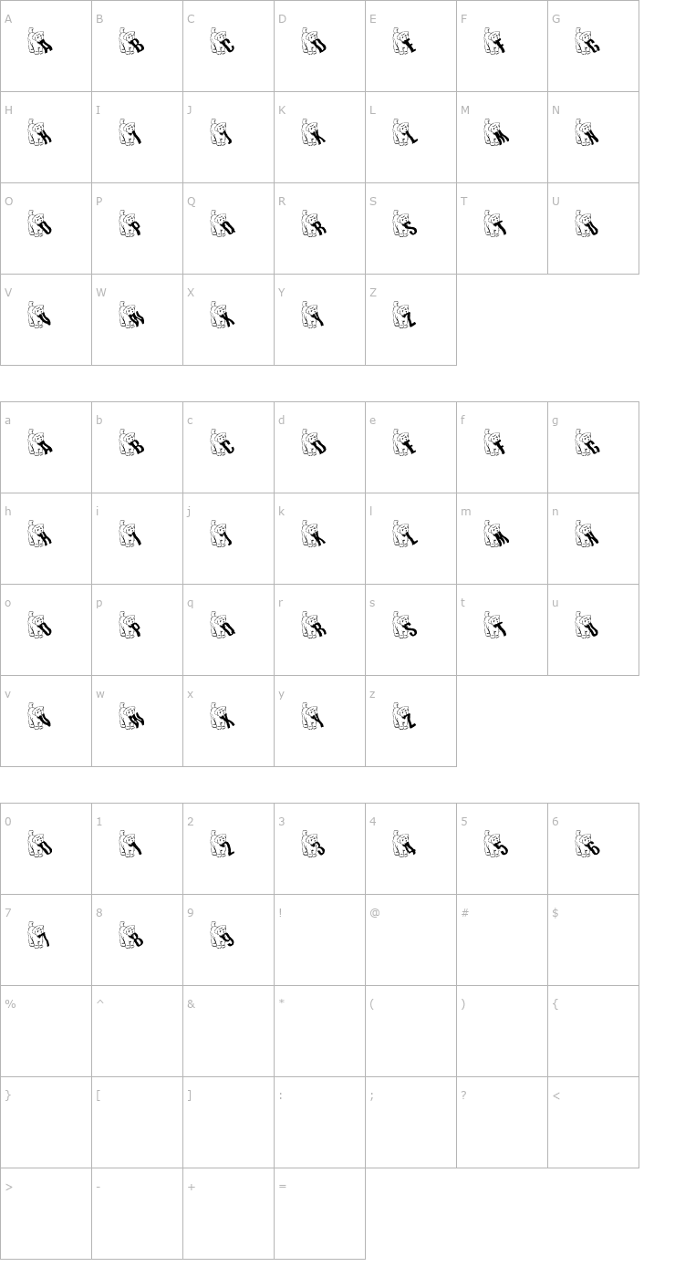 Character Map Franzi Font