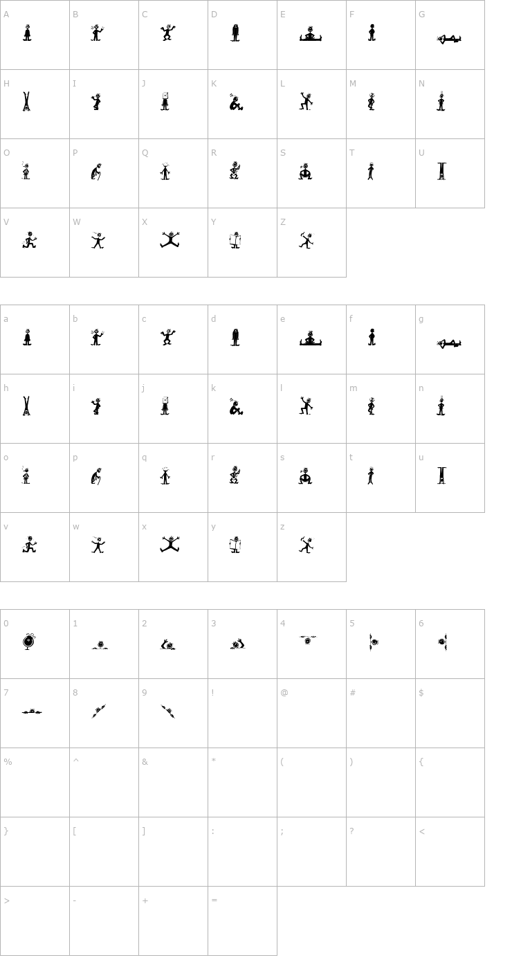 Character Map Fred-Black Font