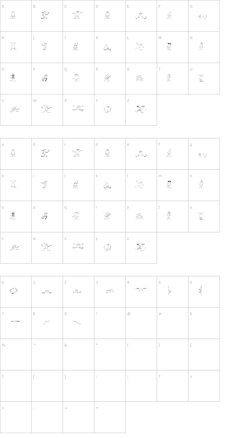 Character Map Fred-Fat Font