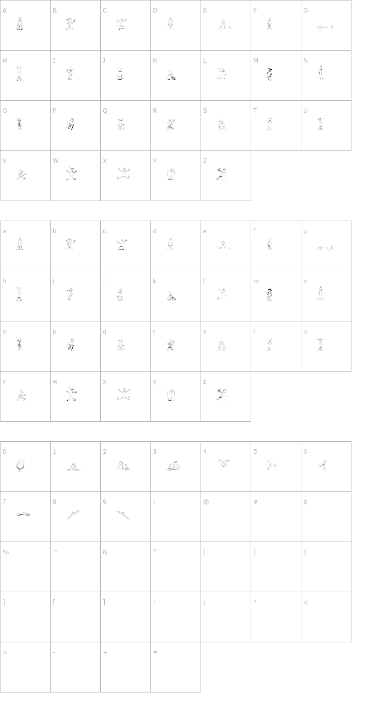 Character Map Fred-Normal Font