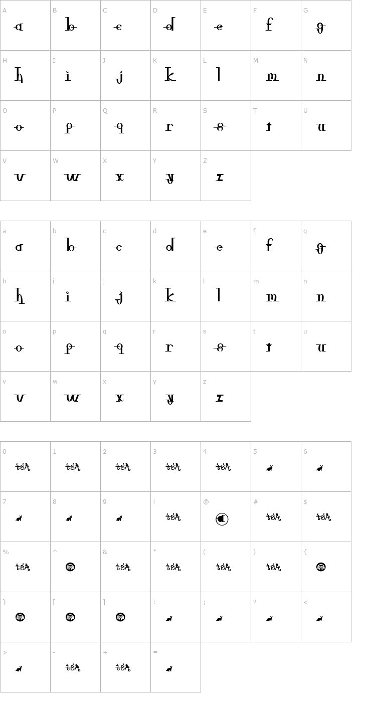 Character Map freeble Font