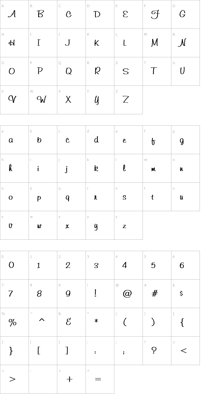 Character Map Freehand591 Bold Font