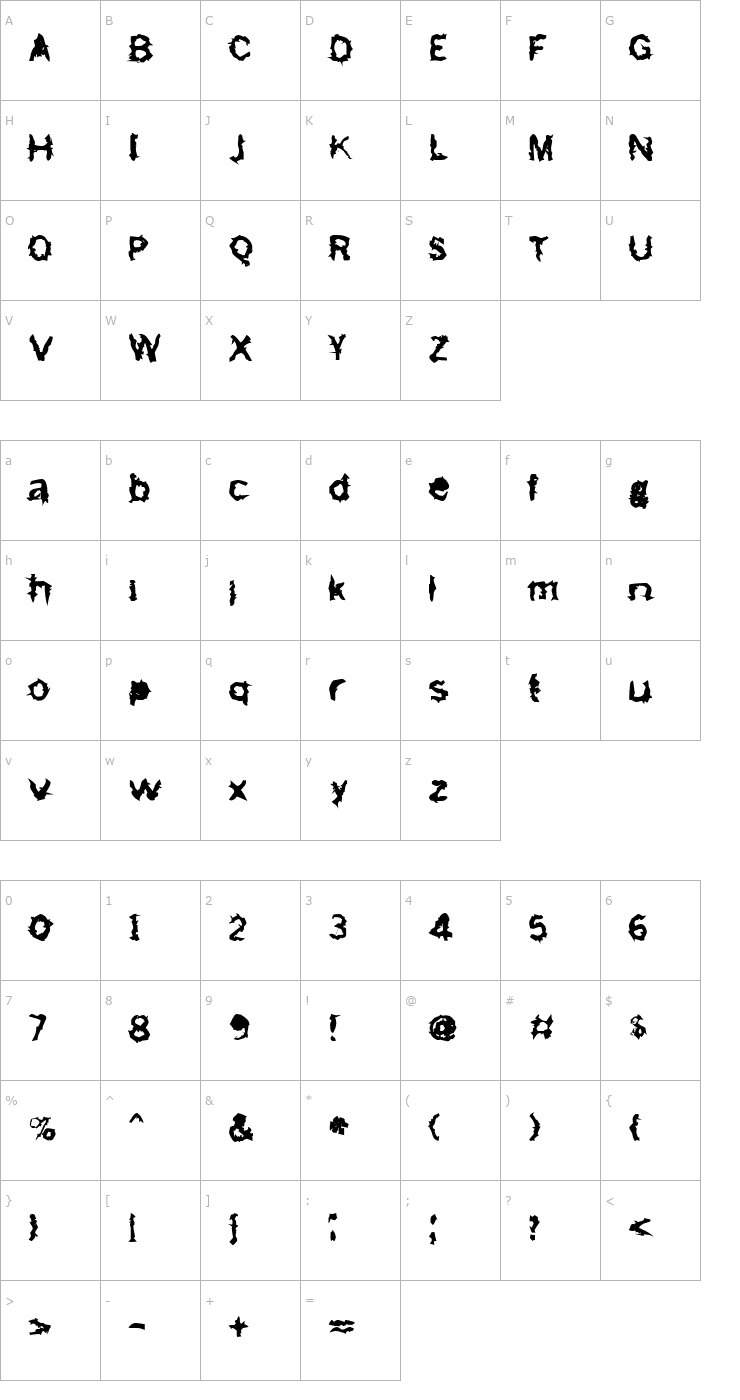 Character Map Freemason Bold Font