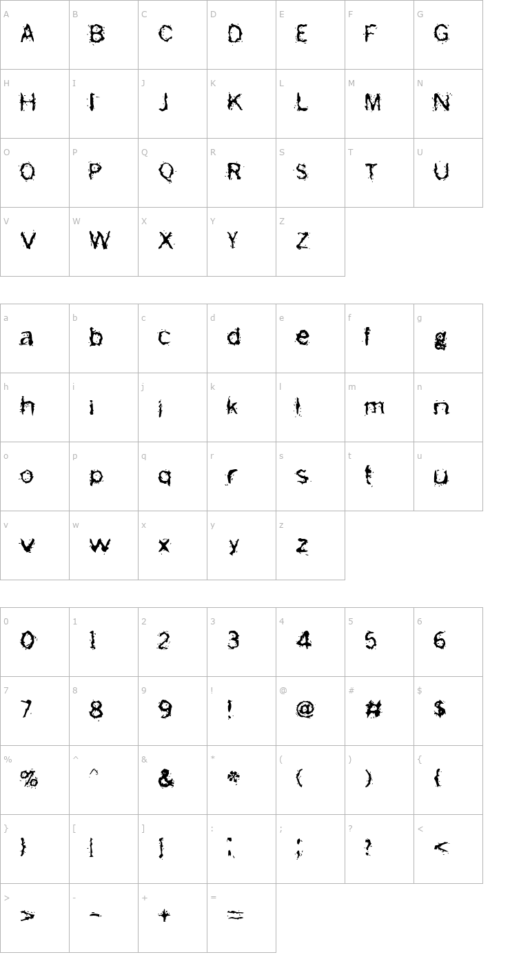 Character Map Freemason Font
