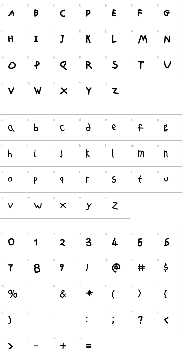 Character Map FreeSchool Font