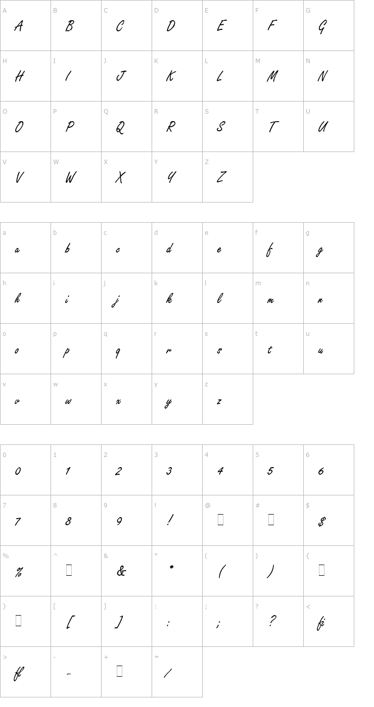 Character Map Freestyle Script LET Plain1.0 Font