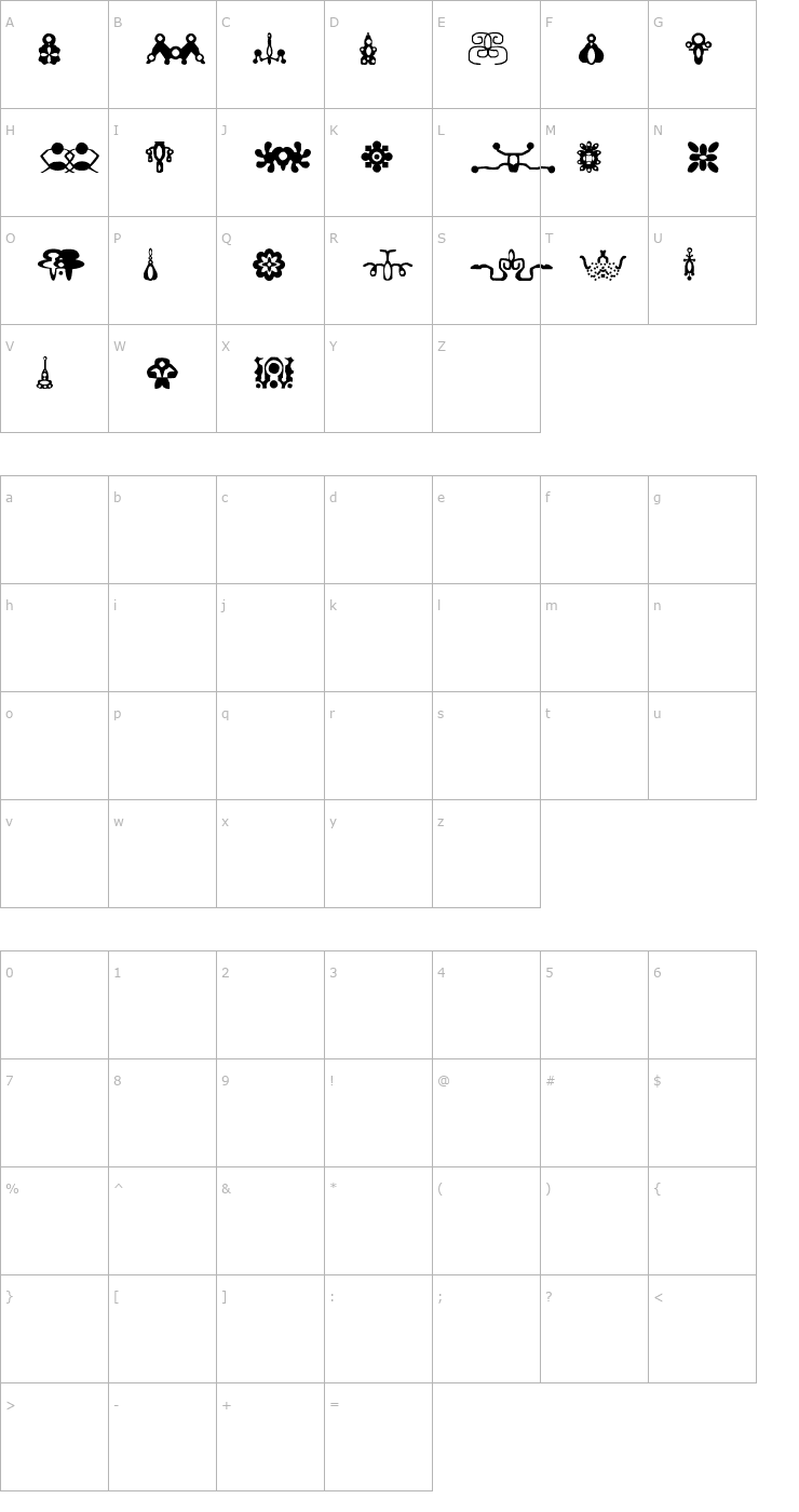 Character Map freezdoodles Font