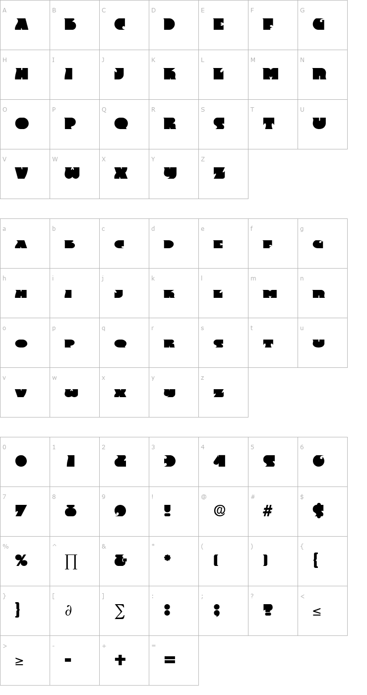 Character Map Frenzy Font