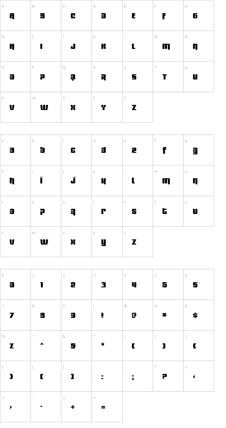 Character Map Fresh Bionik Font