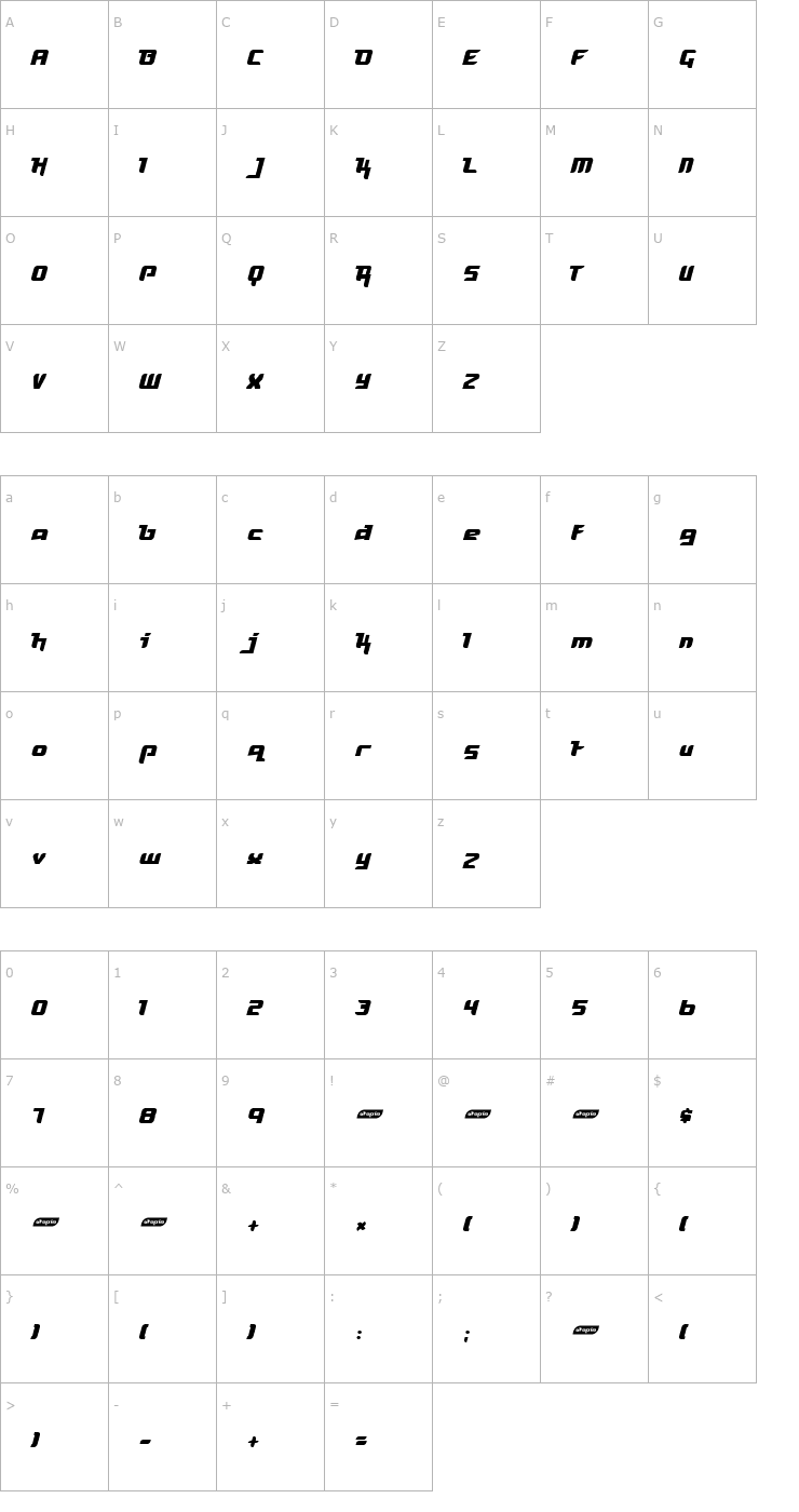 Character Map Freya Font