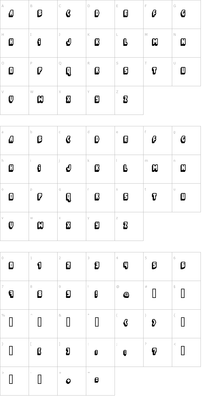 Character Map FT Blockbusta Font