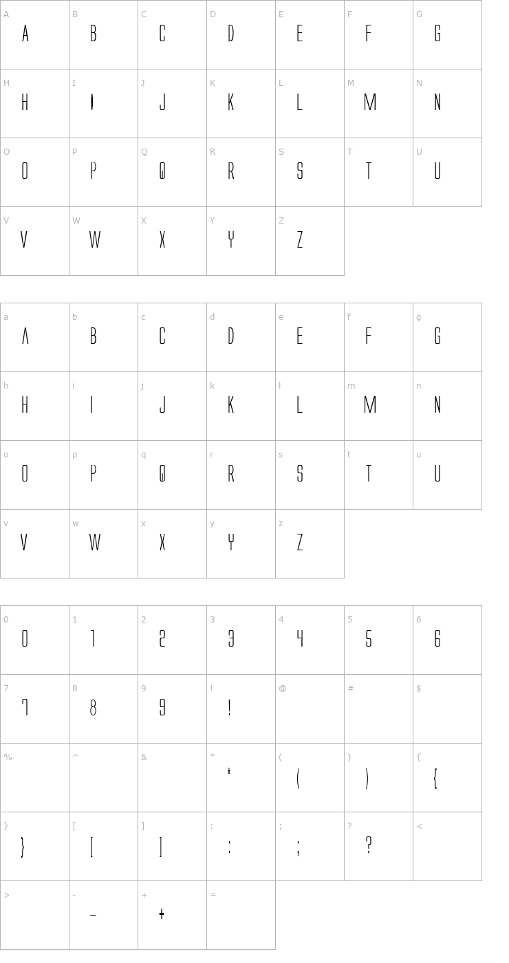 Character Map ft11 Font