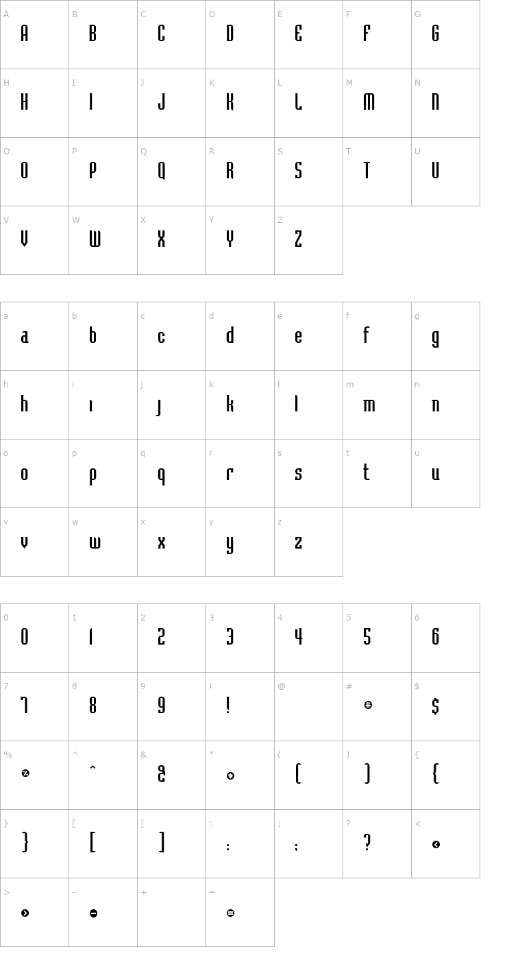 Character Map ft14 Font
