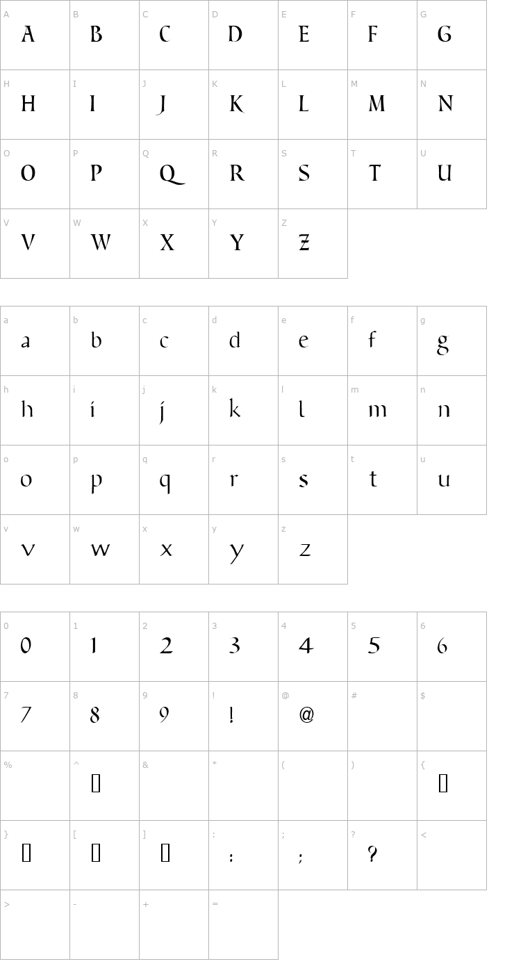 Character Map ft15 Font