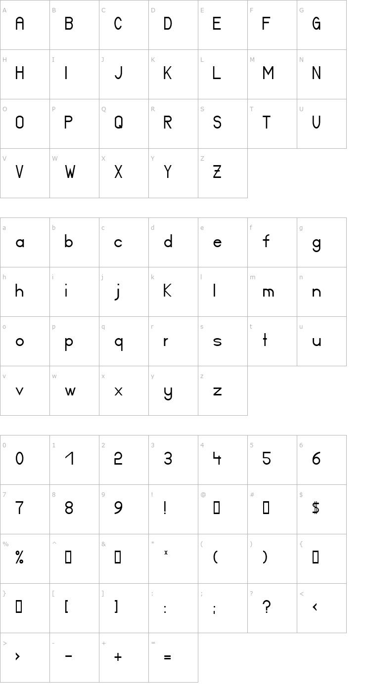 Character Map ft17n Font