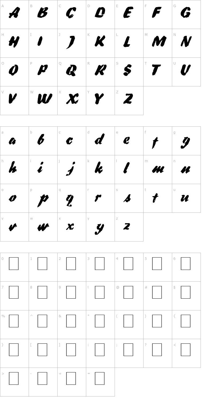 Character Map ft18 Font