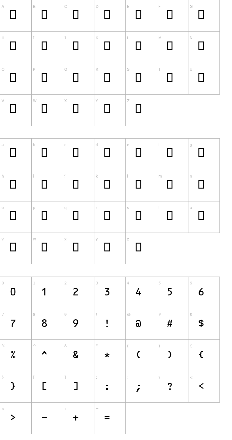 Character Map ft31 Font