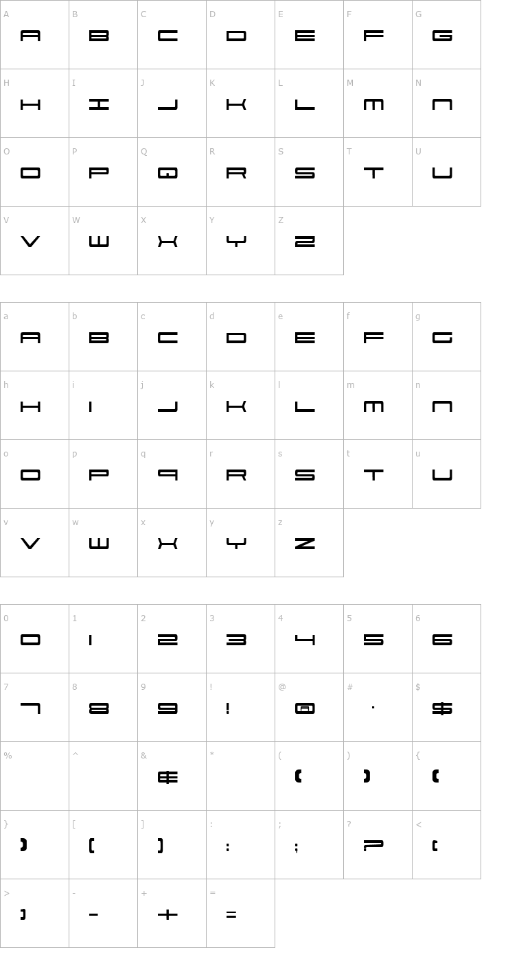 Character Map ft33 Font
