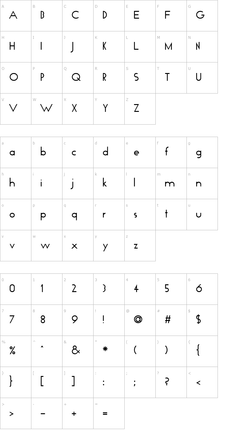 Character Map ft37 Font
