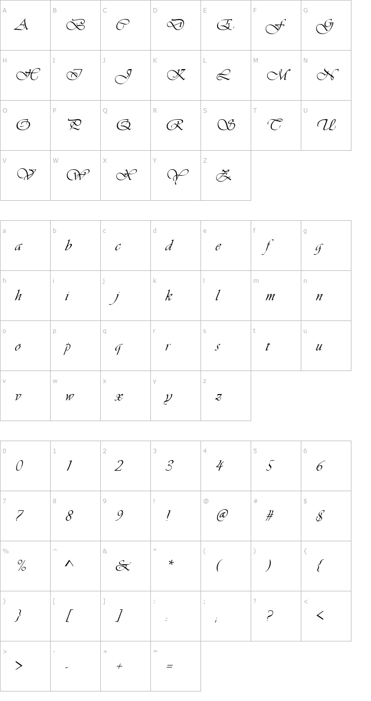 Character Map ft38 Font