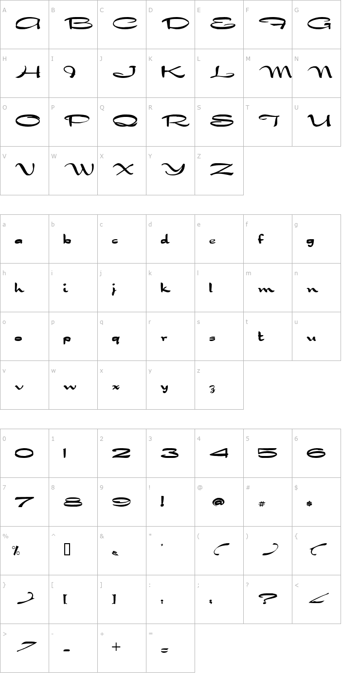 Character Map ft66 Bold Font