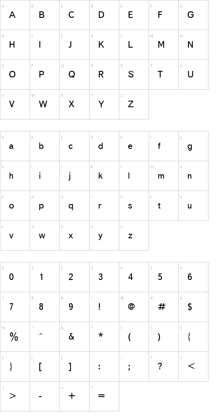 Character Map ft67 Font